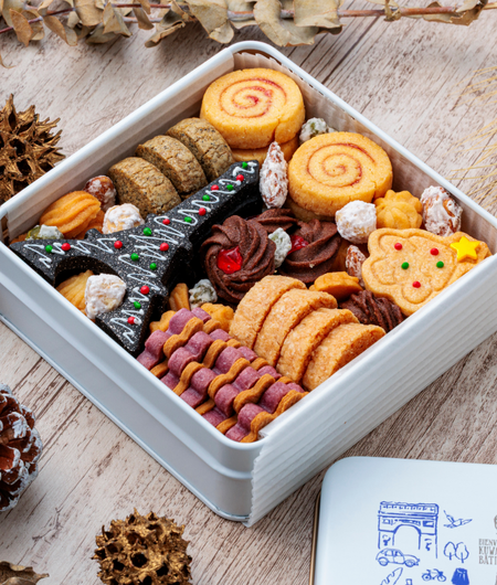 Xmas オリジナルクッキー缶【white】